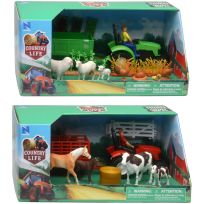 New Ray Country Life Farm Animal & Tractor Set, Assorted, 04096