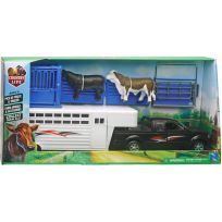 New Ray Country Life Pick-Up & Cattle Hauler Play Set, SS-05036A