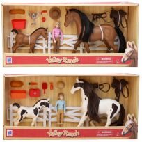 New Ray Valley Ranch Horse Play Set, Assorted, 37746