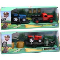 New Ray Country Life Vintage Pick-Up & Tractor Set, SS-54296