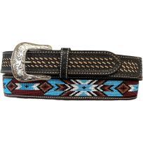 Twisted X Southwest Design Beaded Leather Belt