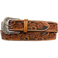 Twisted X Tan Floral Tooling Leather Belt
