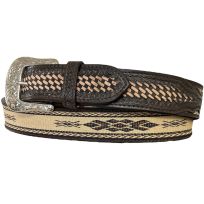 Twisted X Earth-Toned Hitch Cloth Center & Basket Weave Billet Belt
