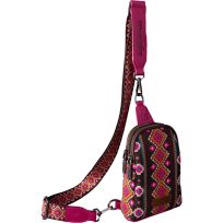 Wrangler Canvas Aztec Sling Bag, WG2205-210HPK, Hot Pink