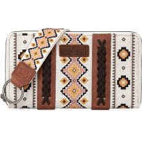 Wrangler Canvas Aztec Print Wallet/Wristlet, WG2202-W006CF, Coffee