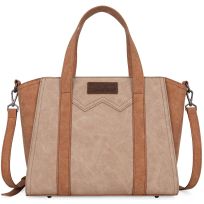 Wrangler "W" Stitch 2 Tone Tote/Crossbody, WG162-8012TN, Tan