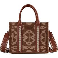 Wrangler Southwest Print Tote/Crossbody, WG2212-8120BR, Brown