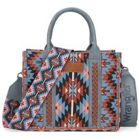 Wrangler Canvas Aztec Tote/Crossbody Bag, WG2213-8120SNY, Navy