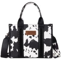 Wrangler Cow Print Tote/Crossbody, WG133-8120SBK, Black