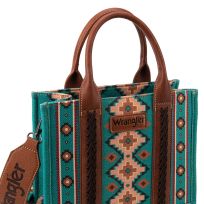 Wrangler Canvas Aztec Tote/Crossbody Bag, WG2203-8120STQ, Turquoise