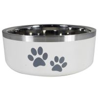 IndiPets™ Stainless Steel Max Pet Bowl with Paws, 800577, Butter Milk, 16 OZ