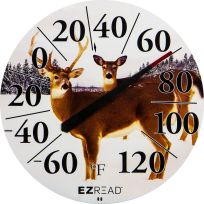 EZREAD™ Large Dial Thermometer, Doe & Buck, 840-1226, White, 12.5 IN