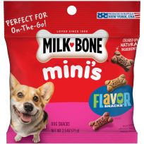 MILK-BONE® Mini's Flavor Dog Biscuit Snacks, 411-819-15, Red, 2.5 OZ Bag