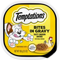 Temptations™ Tasty Chicken Flavor Bites in Gravy Wet Cat Food, 474-704-15, 3.5 OZ Can