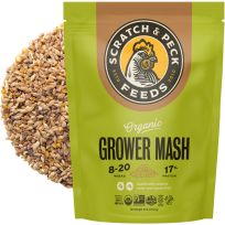 Scratch And Peck Organic Chicken and Duck Feed – Grower Mash, 011875, 10 LB Bag