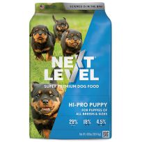 NEXT LEVEL® Super Premium Dog Food, HI-Pro Puppy, Beef/Chicken/Fish/Pork, 109PY40, 40 LB Bag