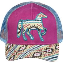 Kids Aztec Horse Cap, 02BZ-05QT-OUT-YCJ, Pink, One Size Fits Most