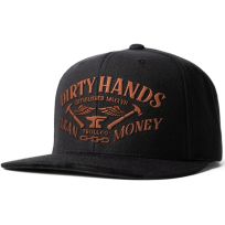 TROLL CO Catena Flat Brim Hat, TC0772, Black / Rust Embrod, One Size Fits Most