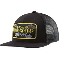 TROLL CO Barricade Eagle Flat Brim Trucker Hat, TC2710, Black, One Size Fits Most