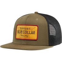 TROLL CO Barricade Anvil Flat Brim Trucker Hat, TC2778, Military Green, One Size Fits Most