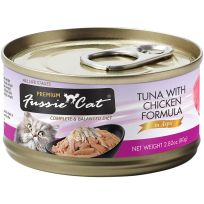 Fussie Cat® Premium Tuna Wet Cat Food, Chicken in Aspic, 720-012-15, 2.82 OZ Can