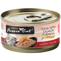 Fussie Cat® Premium Tuna Wet Cat Food, Salmon in Aspic, 720-018-15, 2.82 OZ Can
