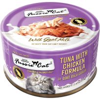 Fussie Cat® Premium Tuna Wet Cat Food, Chicken in Goats Milk Gravy, 720-089-15, 2.47 OZ Can