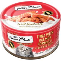 Fussie Cat® Premium Tuna Wet Cat Food, Salmon in Goats Milk Gravy, 720-087-15, 2.47 OZ Can