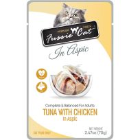Fussie Cat® Premium Tuna Wet Cat Food, Chicken in Aspic, 720-096-15, 2.47 OZ Pouch