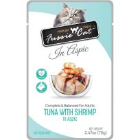 Fussie Cat® Premium Tuna Wet Cat Food, Shrimp in Aspic, 720-099-15, 2.47 OZ Pouch