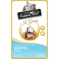 Fussie Cat® Premium Ocean Fish in Gravy Wet Cat Food, 720-106-15, 2.47 OZ Pouch