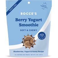 BOCCE'S Berry Smoothie Soft & Chewy Dog Treat, Blueberries, Banana, & Yogurt Recipe, BCB-A10174, 6 OZ Bag