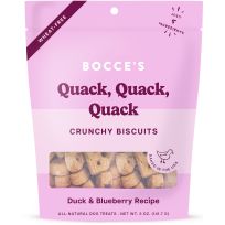 BOCCE'S Quack Quack Quack Dog Biscuits, Duck & Blueberry Recipe, BCB-A20108, 5 OZ Bag