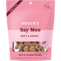 BOCCE'S Say Moo Soft & Chewy Dog Treat, Beef & Cheddar Recipe, BCB-A10106, 6 OZ Bag