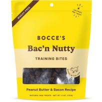 BOCCE'S Bac'n Nutty Dog Training Bites, Peanut Butter & Bacon Recipe, BCB-A30100, 6 OZ Bag