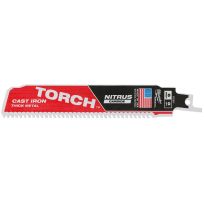 Milwaukee Tool 8 TPI TORCH™ with NITRUS CARBIDE™ SAWZALL® Blade for Cast Iron, 48-00-5261, 6 IN