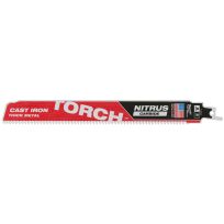 Milwaukee Tool 8 TPI TORCH™ with NITRUS CARBIDE™ SAWZALL® Blade for Cast Iron, 48-00-5262, 9 IN
