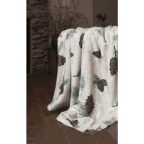 Carstens Unlined Pinecone Plush Throw Blanket, JP975, 54 IN x 68 IN