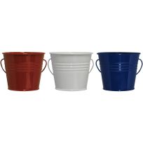 Tiki® Citronella Wax Candle Metal Bucket, 3-Pack, 1412121, Red / White / Blue, 4 OZ