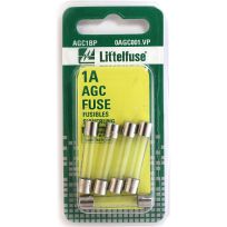 Littelfuse Glass / Ceramic Fuse, 1 Amp, 0AGC001.VP