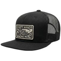 TROLL CO Haggler Box Patch Flat Brim Trucker Hat, TC2846, Black, One Size Fits Most