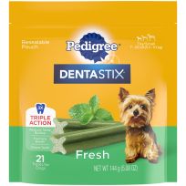 Pedigree® DENTASTIX™ Toy & Small Breed Dental Care Treats, Fresh Flavor, 21-Count, 474-437-15, 5.08 OZ Bag