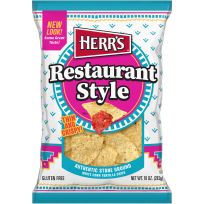 HERR'S White Corn Tortilla Chips, 6691, 10 OZ