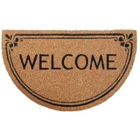 DHTG "Welcome" Vinyl Back Coir Half Moon Doormat, VBC1830S-01, 18 IN x 30 IN