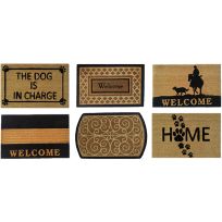 DHTG Vinyl Back Coir Pet/Impressions Doormat, Assorted, VBC1828PET-6PA, 18 IN x 28 IN