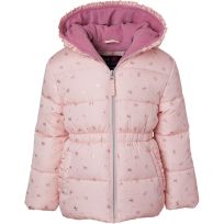 Pink Platinum Toddler Foil Bow Hooded Puffer Jacket, Assorted Sizes, PP-754768-PNK, Pink