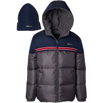 Ixtreme Toddler Hooded Puffer Jacket with Knit Hat, Assorted Sizes, IX-754597-DNY, Dark Blue