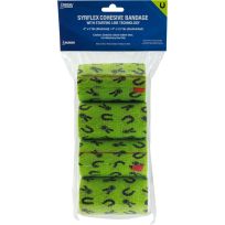 IDEAL® Syrflex Self Adhering Bandage, Horseshoe, 4-Pack, TA3400GRNP-4PK, Green, 4 IN x 5 YD