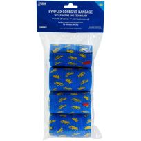 IDEAL® Syrflex Self Adhering Bandage, Crowns, 4-Pack, TA3400BLUP-4PK, Blue, 4 IN x 5 YD