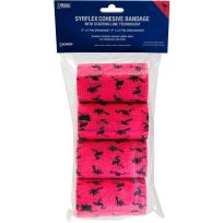 IDEAL® Syrflex Self Adhering Bandage, Flamingo, 4-Pack, TA3400PINP-4PK, Hot Pink, 4 IN x 5 YD